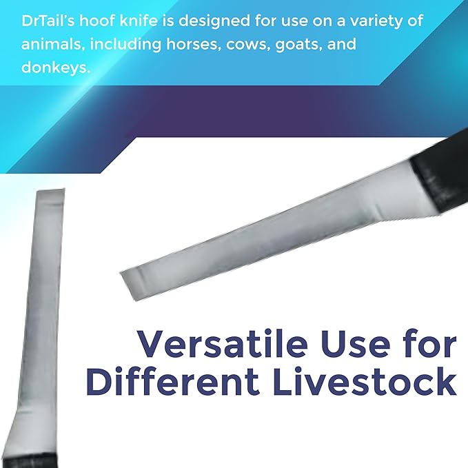 Regular Hoof Knife for Horses – Farrier Tool with Plastic Grip – Hoof Trimming Knife for Equine Care & Veterinary Use (Left Hand)
