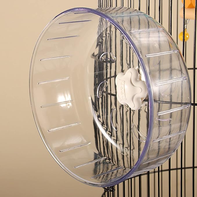 Hedgehog Wheel Hamster Exercise Wheel Running Ball Small Pet Activity Wheels Silent Toy Jogging Wheel Pet Cage Accessories for Gerbils Mice Guinea Pig Rat Transparent 12 Inch Hamster Wheel