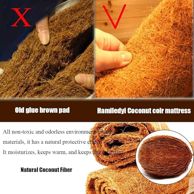 Hamiledyi Reptile Carpet Natural Coconut Fiber Tortoise Carpet Mat for Pet Terrarium Liner Reptile Supplies for Lizard Snake Chamelon Turtle Bedding Bunny Rabbit Mat (4 Pcs)