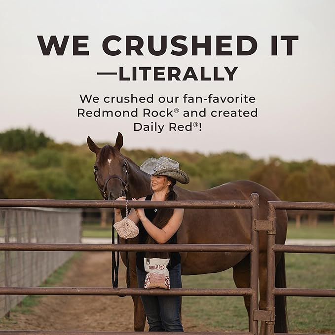 Daily Red Crushed Loose Minerals | Mineral Salt + Electrolyte Supplement for Horses (25LB Refill Bag)