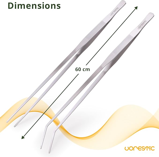 VORESTIC Aquarium Tweezers (Straight & Curved, 23.6")