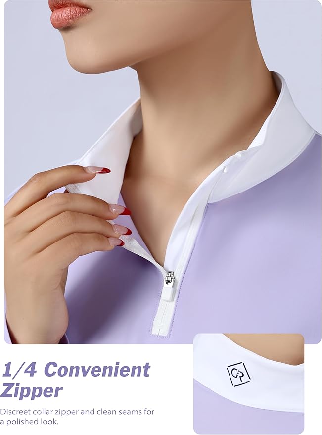 Women's Horse Riding Shirt Long Sleeve Top Comfortable Breathable Quick-Dry Horseback Riding Shirts Equestrian Women