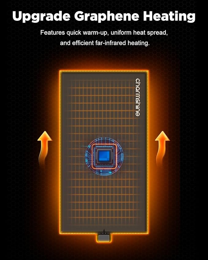8 by 12-inch 16W Reptile Heating Pad Graphene with Temperature Control Reptile Tank Heat Pad Terrarium Under Tank Heater Mat for Snake Lizard Hermit Crab Reptiles Turtle Thermostat