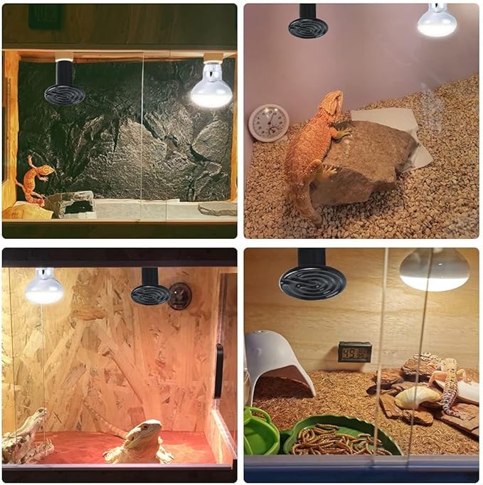 LUCKY HERP Reptile Heat Lamp - 75W Ceramic Heat Emitter Reptile Heat Lamp Bulbs (1 Pack), No Light Ceramic Heat Bulb, Heat Lamp for Reptiles Amphibian Chicken Pet Brooder Coop Lizard Turtle