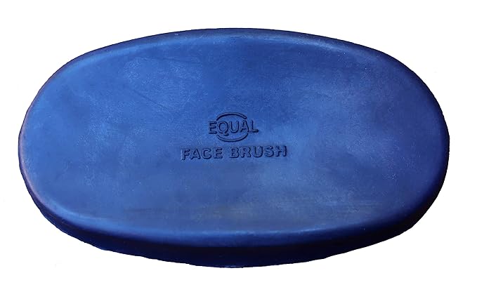 Grewal Equestrian Oval Face Grooming & Bathing Curry Brush for Horses, Dogs, Cats, & Other Pets - Very Soft Bristles (Navy Blue)