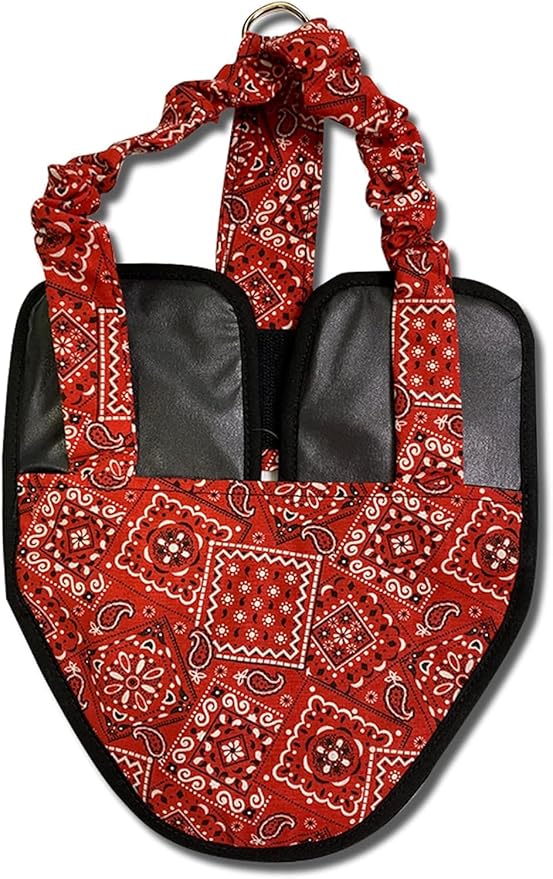 Hen Holster Bird Diaper, Wrap Around - for Hens, Roosters, Ducks, Leak-Proof Design, Comfortable Fleece Strap Bird Harness with Sewn-in Liner, Secure Hook and Loop Closure - S/M, Red Bandana