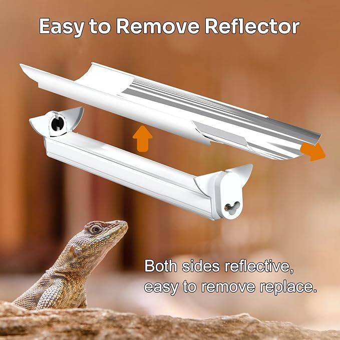 Oiibo T5 HO Reptile Light Fixture UVB Lighting Combo Kit Suit for Desert&Tropical Amphibians Reptiles Terrarium Lamp Hood Light Fixture Include 39W 12.0 UVB Bulb