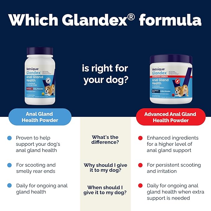 Vetnique Glandex Dog Fiber Supplement Powder Anal Gland Health with Pumpkin, Digestive Enzymes & Probiotics, Vet Recommended (Regular or Advanced Strength) - Boot The Scoot (2.5oz Powder, Beef Liver)