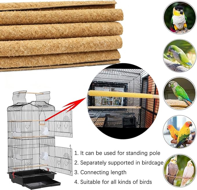 20-Pack Sanded Perch Covers for Parakeets - Bird Perchs Covers 7.5" L x 3/8" D Bird perches for Parakeets, Lovebirds, Parrotlets, Canaries and Other Small Birds (20pcs Small 7.5" L x 3/8" D)