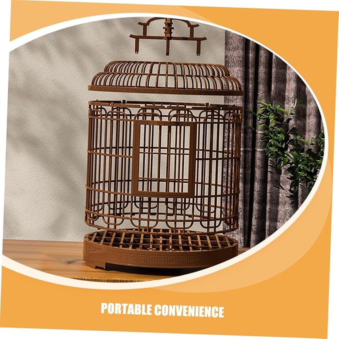 Milisten Large Portable Bird Carrier Cage for Lovebirds Parakeets and Cockatiels Retro Plastic Design Travel-Friendly for Home and Outdoor Use