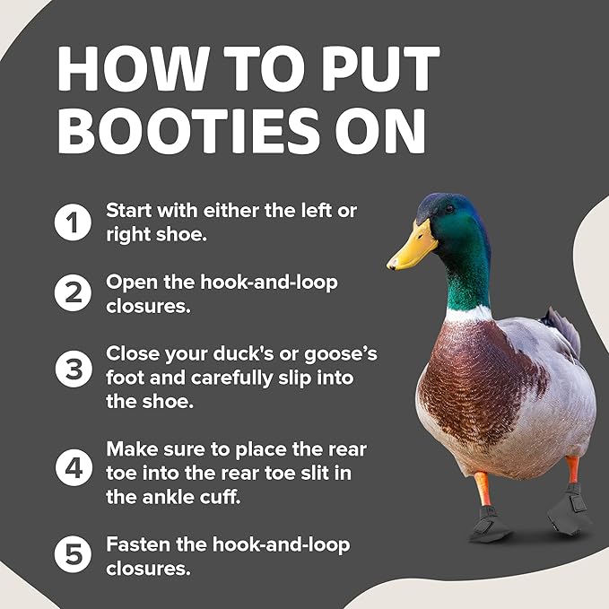 Duck Shoes for Injured Feet – Protective Neoprene Footwear for Ducks, Protective Shoes for Birds with Injured feet, Bumblefoot Relief - Large, 4.5” Max. Inside Width - Gray