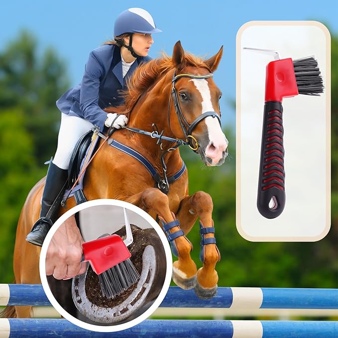 3-in-1 Farrier Hoof Knife with Built-in Sharpenerener & Horseshoe Brush–High Carbon Steel Blade,Sharpener Hoof Knife,Hoof Knife Sharpenerener for Professional Trimming, Grooming & Hoof Care