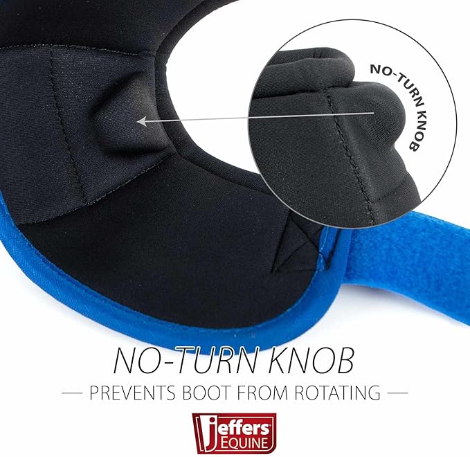 Jeffers Equine No Turn Bell Boots for Horses - Blue, Large | Shock Absorbing Hoof Protection | Secure Double Hook & Loop Closure, Perfect for Travel, Turnout, Training, & Riding - 1 Pair