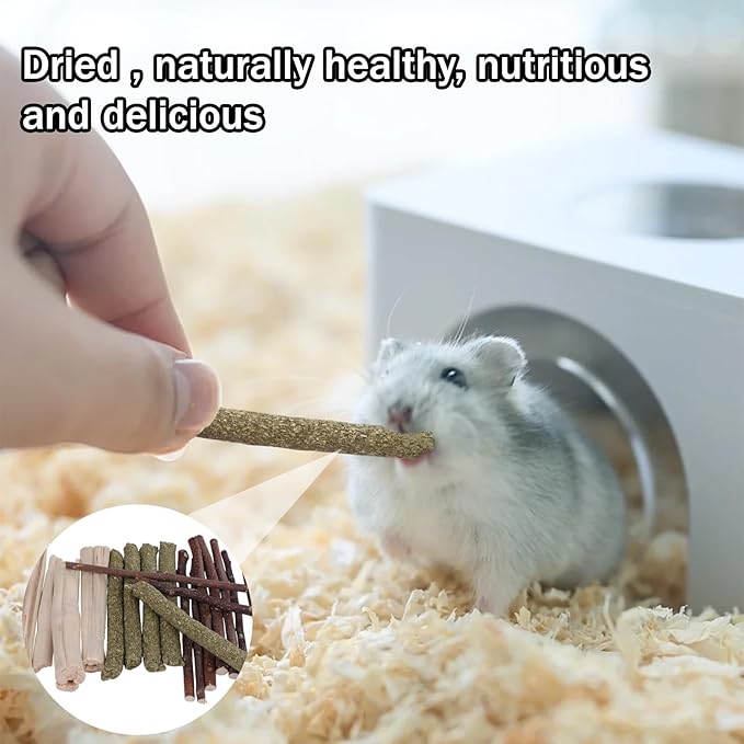300g Rabbit Chew Toys,Apple Wood Sticks with Sweet Bamboo,Grass Rolls for Guinea Pigs Teeth Care Hamster Hedgehog (0.66lb)