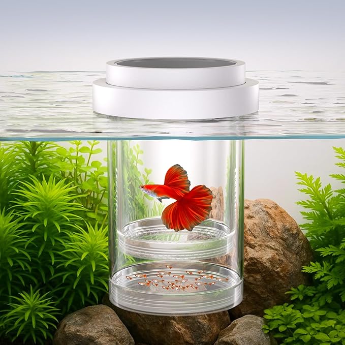 Floating Breeder Box for Fish Tank - Aquarium Isolation Separator Hatchery Incubator for Guppy, Betta, Clownfish, Coral, Baby & Injured Fish