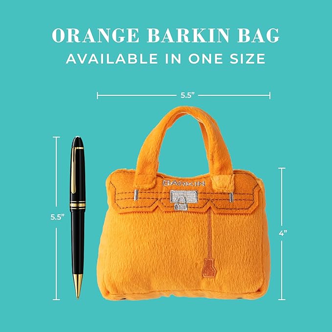 Haute Diggity Dog Barkin Bag, Plush Designer Dog Toys with Interactive Squeaker, Stimulating Pet Enrichment, Machine-Washable & Safe Materials for All Breeds, One Size