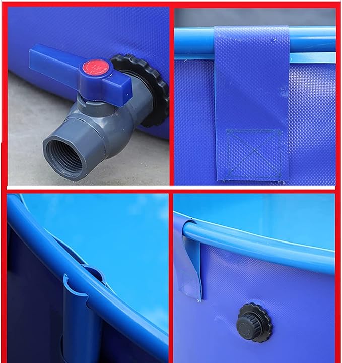 Aquaculture Tank, Folding Fish Pond, Canvas Fish Pond Pool, Fish Pond Liner, Pool Above Ground with Framed, for Store Up Water Irrigation Aquatic Products Breeding Pond 78 x 32 in (2400 L)