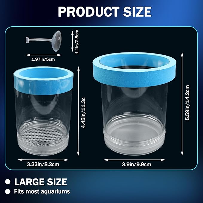Large Floating Fish Breeding Box, Plastic Breeding Box for Fish Tank with Suction Cup, Clear Aquarium Divider Incubator, Adjustable Isolation Hatchery for Shrimp Guppy