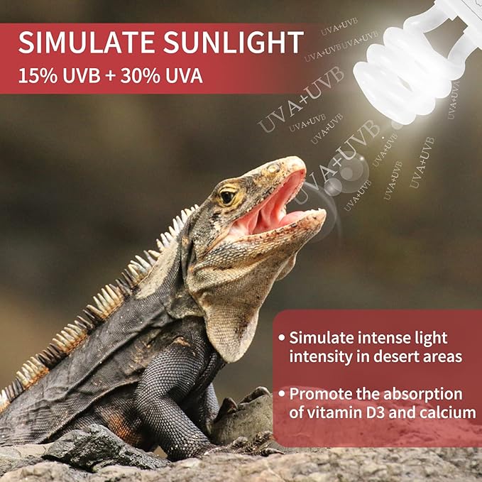 LUCKY HERP 13W UVB 15.0 Intense UVA UVB Compact Flouorescent Lamp Desert Terrarium Light Bulb for Reptile and Amphibian