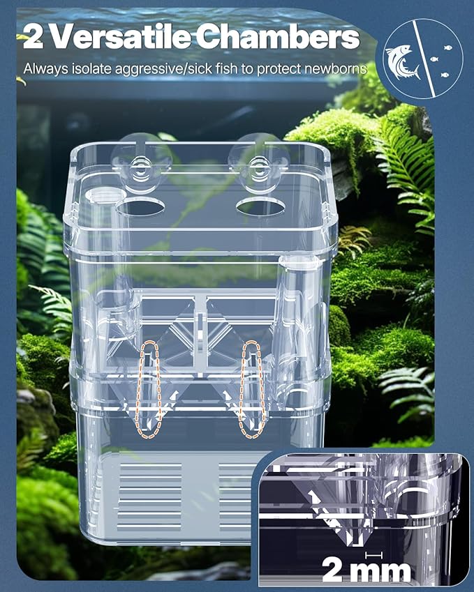 Pawfly Small Aquarium Fish Breeding Box for Fry Hatchery, Shrimp & Aggressive Fish Isolation