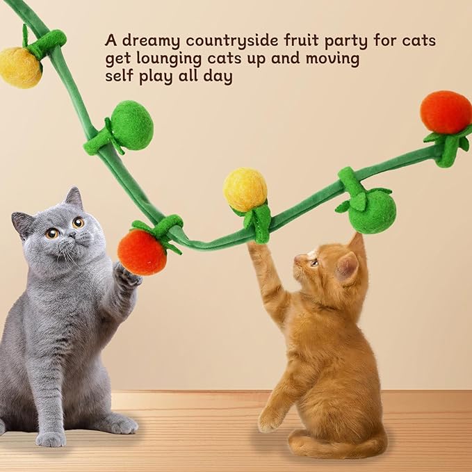 Durable Cat Toys with Catnip, Self-Play Hanging Kicker Toy for Indoor Cats, Interactive Window/Door Mount Design with Bell & Spring for Kittens and Adult Cats