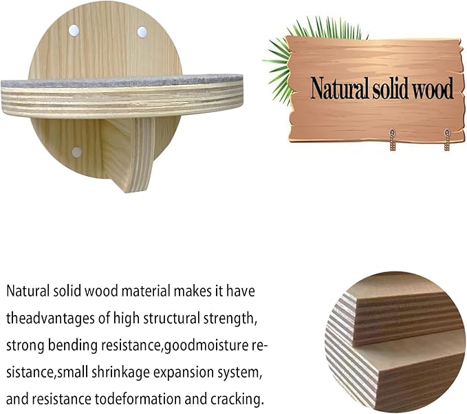2 PCS Cat Climbing Shelf Wall Mounted,Cat Wall Shelves,Wooden Climbing Steps Ladder Stairs Wall Mounted Climbing Step Shelf Cat Climber for Cats Perch Platform Supplies