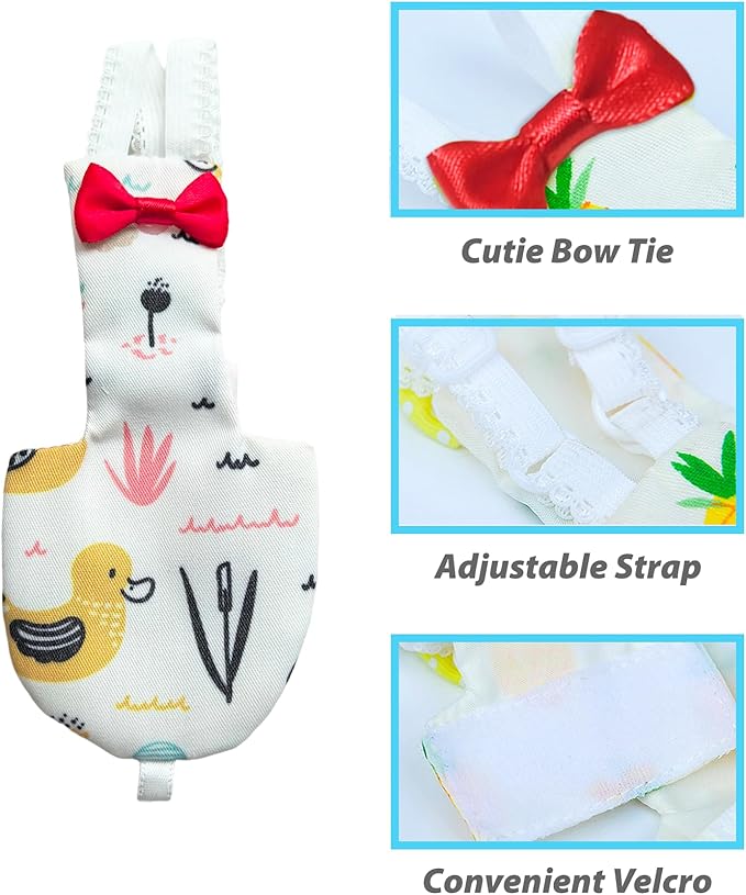 UKJENT Bird Diaper Protective Parrot Nappy - 2 Pack, Reusable Flight Suit with Waterproof Inner Layer, Washable Cute Urine Wet Suit for Cockatiel Monk Parakeet Sun Parakeet Lory(M)