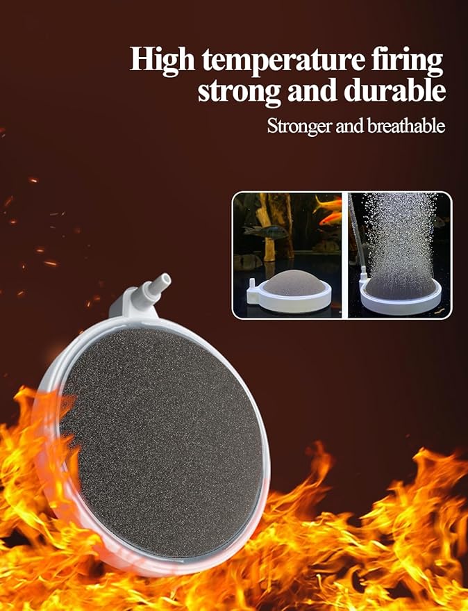 UPETTOOLS Aquarium Air Stone Fish Tank Bubbler Small Nano Air Bubble Stone Super-High Dissolved Oxygen Diffuser Makes Super Tiny Bubbles 2 Inch