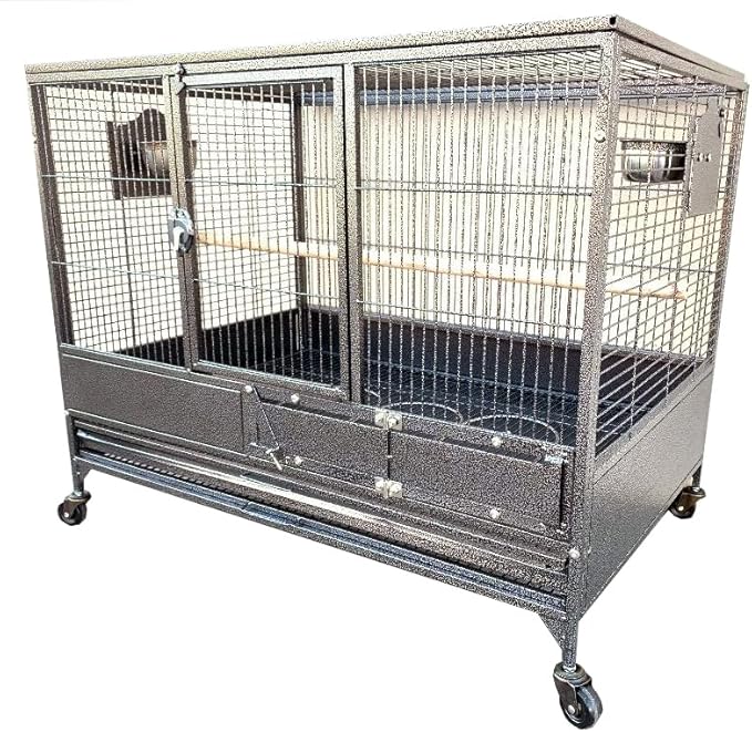 Extra Large Heavy Duty Single Stackers Breeding Breeder Parrot Amazon African Grey Aviary Bird Flight Cage Side Doors with Rolling Wheels 36" L x 24" W x 30" H