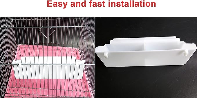 6pcs Bird Feeder, Pet Birds Food Double Plastic Seed Water Dish Dispenser Standing Frame Plastic Food Cup for Parrots Cockatiel Pigeon Sparrow Bird Cage Bowl with 6 Spoons