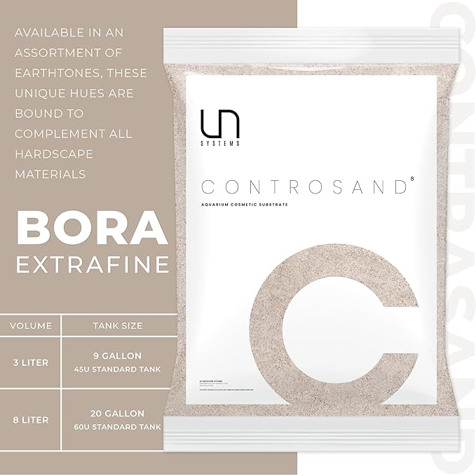 UNS Controsand - Bora, 3L - Natural Freshwater 0.4-0.9mm Natural White Sand for Aquascaping Planted Tanks - Aquarium, Terrarium, Paludarium Substrate for Betta, Shrimp, Fish, Jumping Spider, Turtle