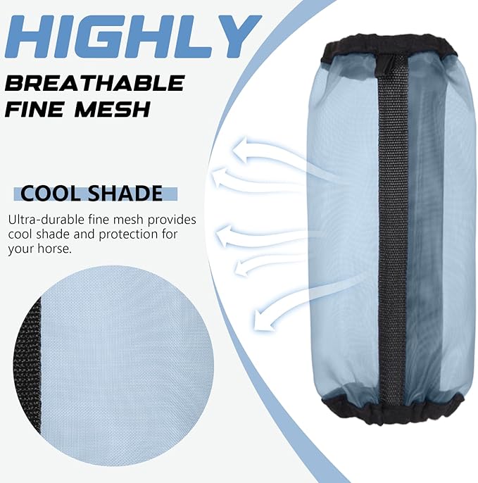 All-Purpose Fine Mesh Horse Fly Boots Breathable Anti-Fly Leggings with Sturdy Support Strips Reduce Annoying Stomping & 360°Leg Protection Durable Easy-Clean Material 4-Pack Lavender Purple
