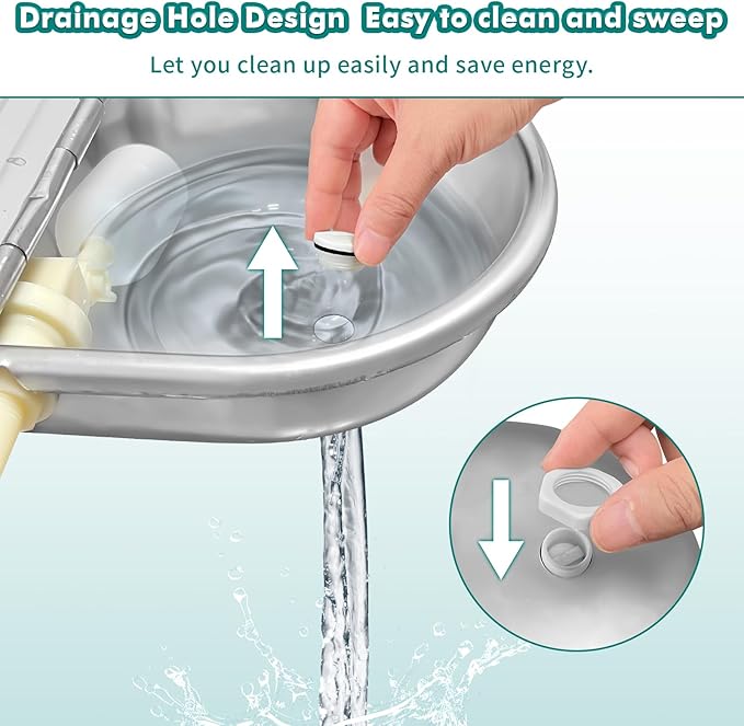 Automatic Water Dispenser for Dogs, Automatic Horse Waterer Bowl with 2 Float Valve,304 Stainless Steel auto self Filling Dog Water Bowl Dispenser Outdoor Livestock Water Bowl Kit for Chicken