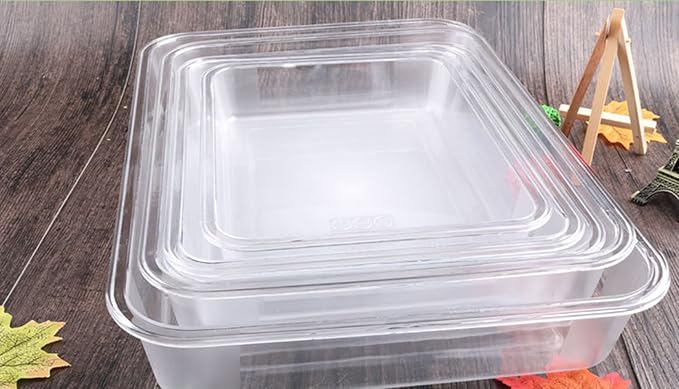 OMEM Reptile Drinking Tray - Large Water Dish Plastics Plate for Turtles, Small Reptiles, Ball Pythons, Lizards, and Snake Cages Bowl (S=27x21x4.7cm, White)