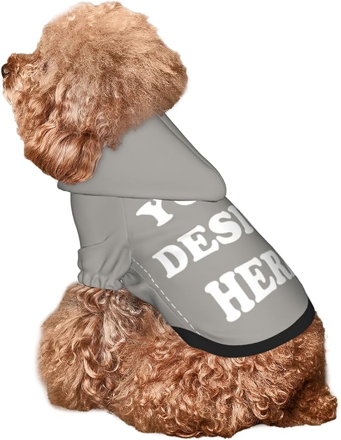 Personalized Chihuahua Dog Hoodie, Custom Pet Warm Sweatshirt Costume with Name Number Photo, Customize ID Clothes for Pupppy Kitten Dogs Cats, Grey, XXS