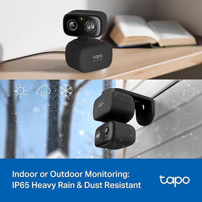 Tapo 2K 3MP Pan/Tilt Indoor/Outdoor Security Camera, Free Person/Baby Cry Detect & Motion Track, 360° Pan, Color Night Vision, SD/Cloud Storage, Works w/Alexa & Google Home, HybridCam 360, Black