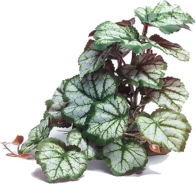Woyrise Reptile Artificial Plants for Terrarium Decor, Amphibian Habitat Hideout Bearded Dragon Tank Decorations fit Crested Gecko Leopard Lizard Chameleon Ball Python Snake Frog - Saxifrage
