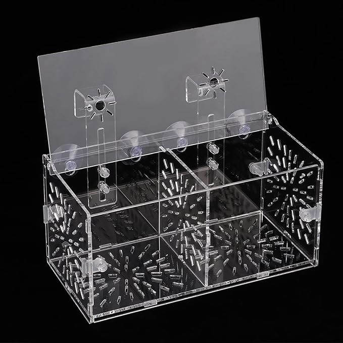 Acrylic Transparent Fish Tank, Breeding Isolation Box Aquarium Hatchery Incubator Holder with Screw Reinforcement, Convenient Use Comes with Isolation Board for Fish Breeding