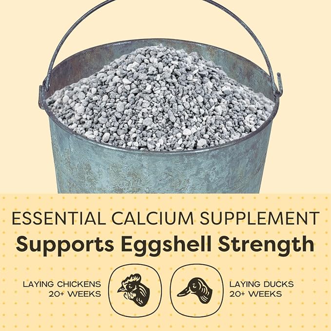 Scratch and Peck Limestone Supplement for Chickens and Ducks - High in Calcium, Made from Pure and Sustainably Sourced Limestone - 8 lbs Bag