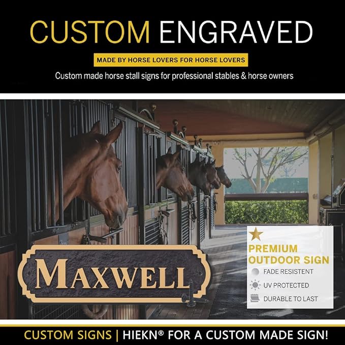 Acrylic Horse Stall Name Plate, 2.4" x 8" Personalized Stall Signs, UV Protected, Custom Pet Name Sign, All Weather Adhesive, Mounting (Rose Gold, Style 5)