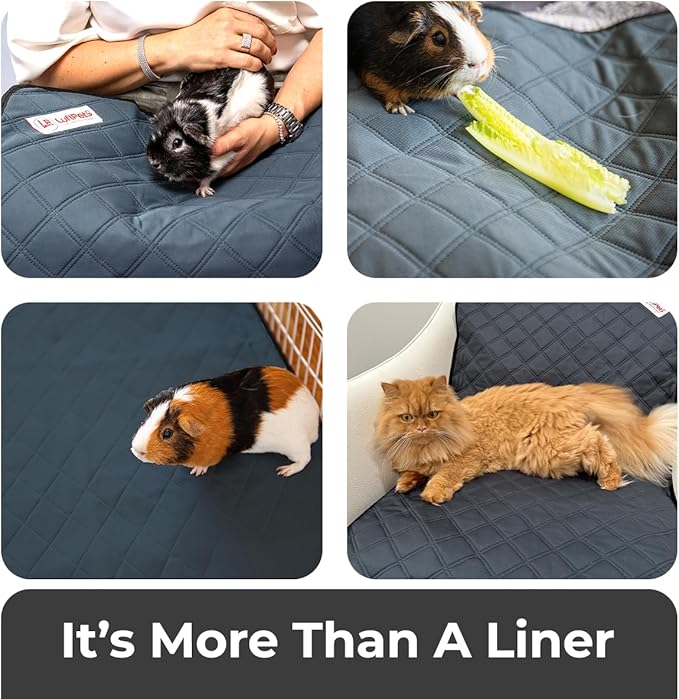 Washable Rabbit & Guinea Pig Cage Liner & Bedding for Midwest (24"x47"), Easy to Clean Unlike Fleece, Waterproof, Absorbent, Non-Slip Pee Pad, Reusable Bunny Mat for Small Animals
