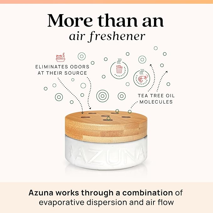 Azuna All-Natural Odor Remover Gel Refill Pouch | Air Purifier with Tea Tree Oil | Plant-Based & Long Lasting | For Pet Odors, Smoke & Strong Odors | Simply Citrus | 24 oz.