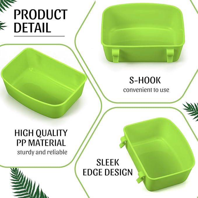 Zhehao 20 Pieces Cage Cups Chicken Feeder Waterer Cups 16 oz Hanging Bird Cage Feeder Plastic Bunny Water Bowl for PET Parrot Pigeon Rooster Gamefowl Poultry (Light Green)