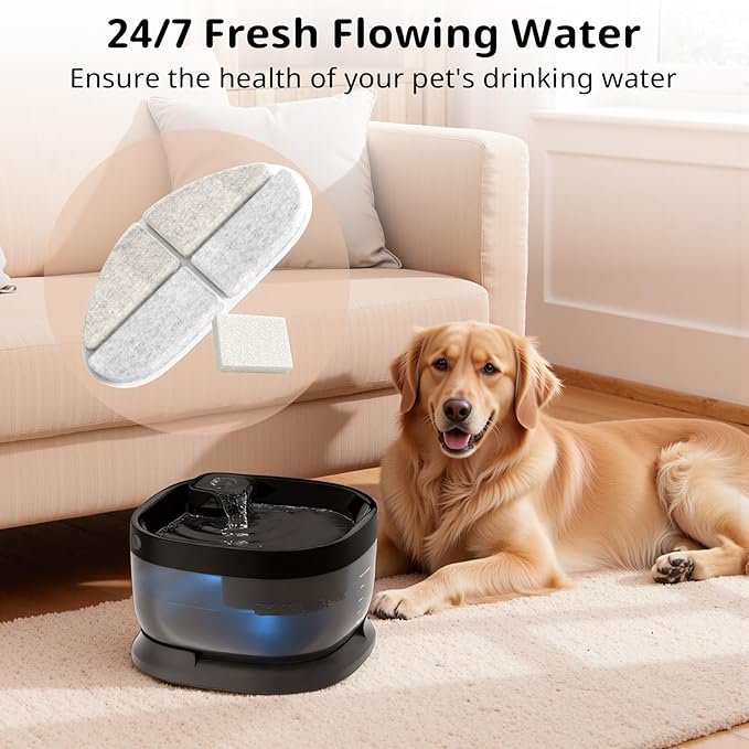 6 Packs Dog Water Filter Replacement, Feelneedy Cat Fountain Filters for (FN-W05) 7L/1.8Gal Dog Water Bowl Dispenser, Apetdola Cat Water Fountain (FP30)