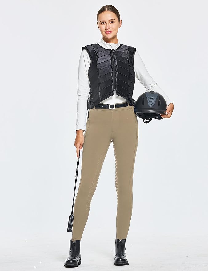 FitsT4 Sports Women's Winter Horse Riding Pants with Zipper Pockets Full Seat Riding Tights Fleece Lined Equestrian Breeches