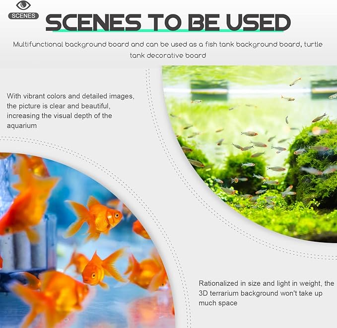 Rock Terrarium Background 3D - Reptile Tank Background Decorative Backdrop for Bearded Dragons Lizard Gecko Spider Chameleon Turtle Fish