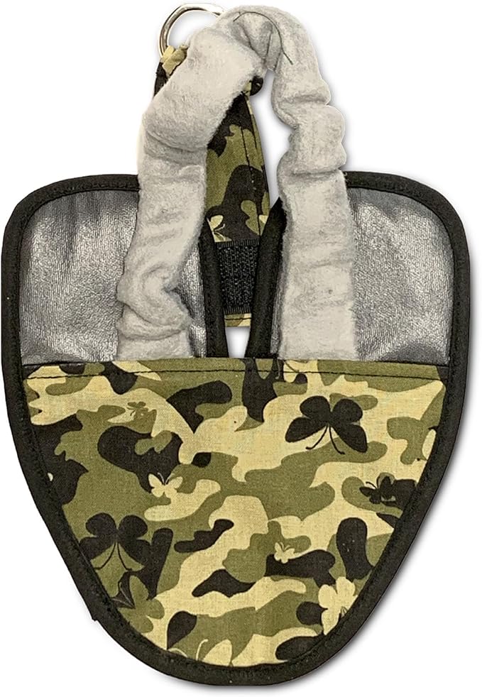 Bird Diaper, Wrap Around, for Larger Pigeons, Small Breed Hens and Roosters, Leak-Proof Design, Fleece Strap Bird Harness with Sewn-in Liner & Secure Hook and Loop Closure - XS, Butterfly Camo