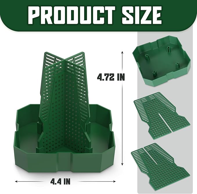 Chameleon Feeding Bowl for Reptile Terrarium, Climbable Design for Reptile to Hunt, Suitable for Feeding Lizards, Bearded Dragons, Geckos, Guardians, Frogs, Green, Small