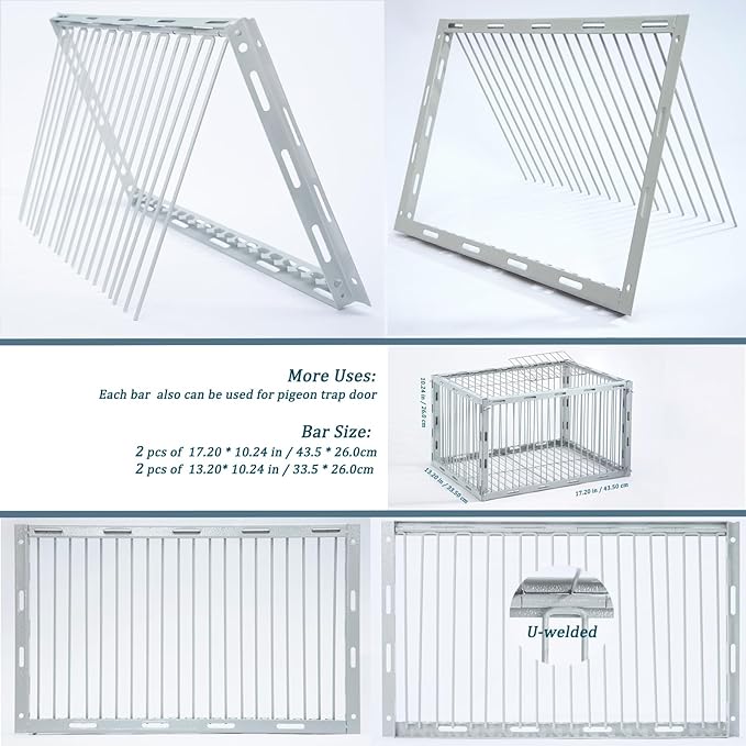 Pigeon Trap with Escape-Proof Design,Birds Trap with One-Way Entry,Chicken and Bird Traps Cage for Pigeon,Portable & Easy Assembly,Unharmful Made of High-Strength Iron with Anti-Rust Paint