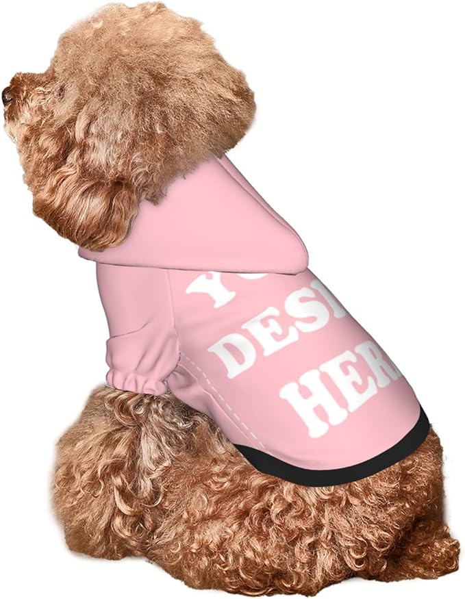Personalized Dog Hoodie, Custom Dog Costumes for Small Dogs, Holiday Happy Dog Clothes Football Pet Shirt Sweater with Name Number for Girl/Boy Cats/Kitten, Pink, XS
